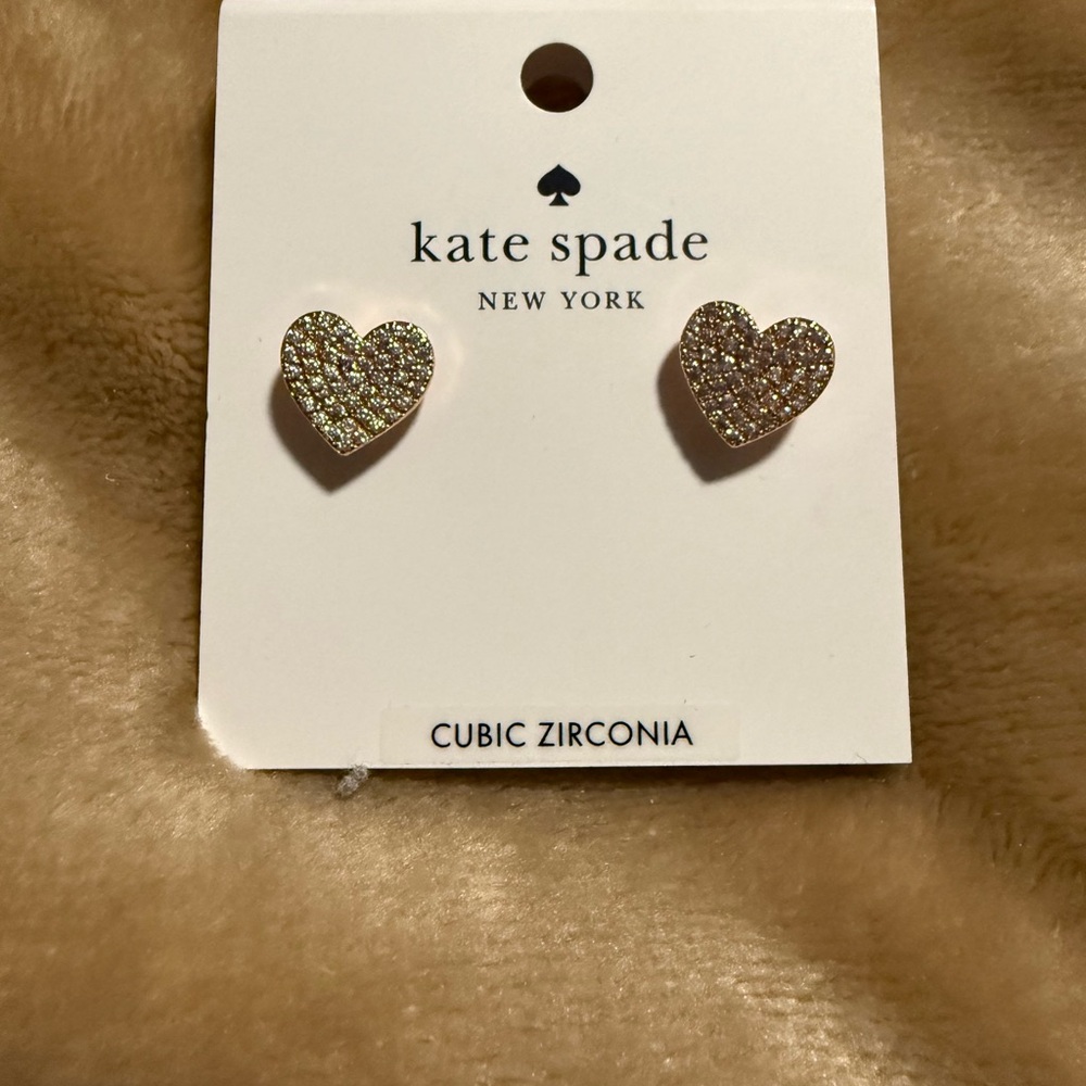 Kate Spade Glittering Gold Heart Studs